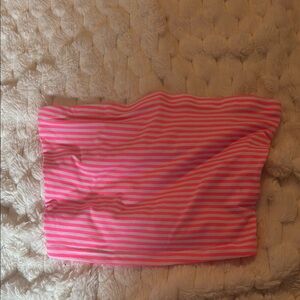 SHEIN women’s pink and white striped tube top